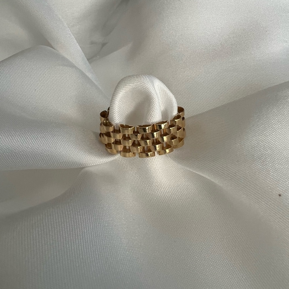 // 18K REAL SOLID GOLD ROLEX STYLE CHAIN RING
